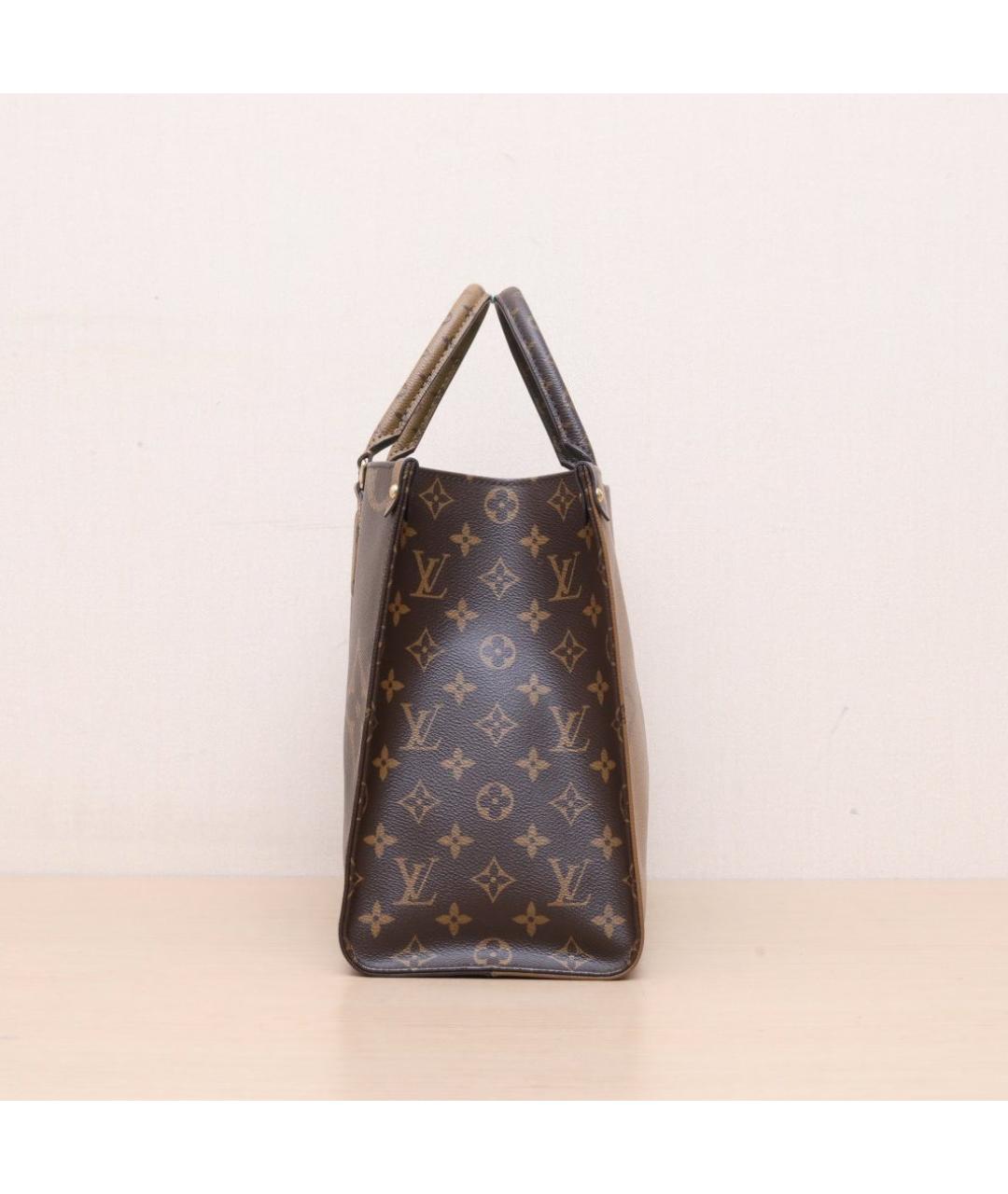 LOUIS VUITTON Коричневая кожаная сумка тоут, фото 5