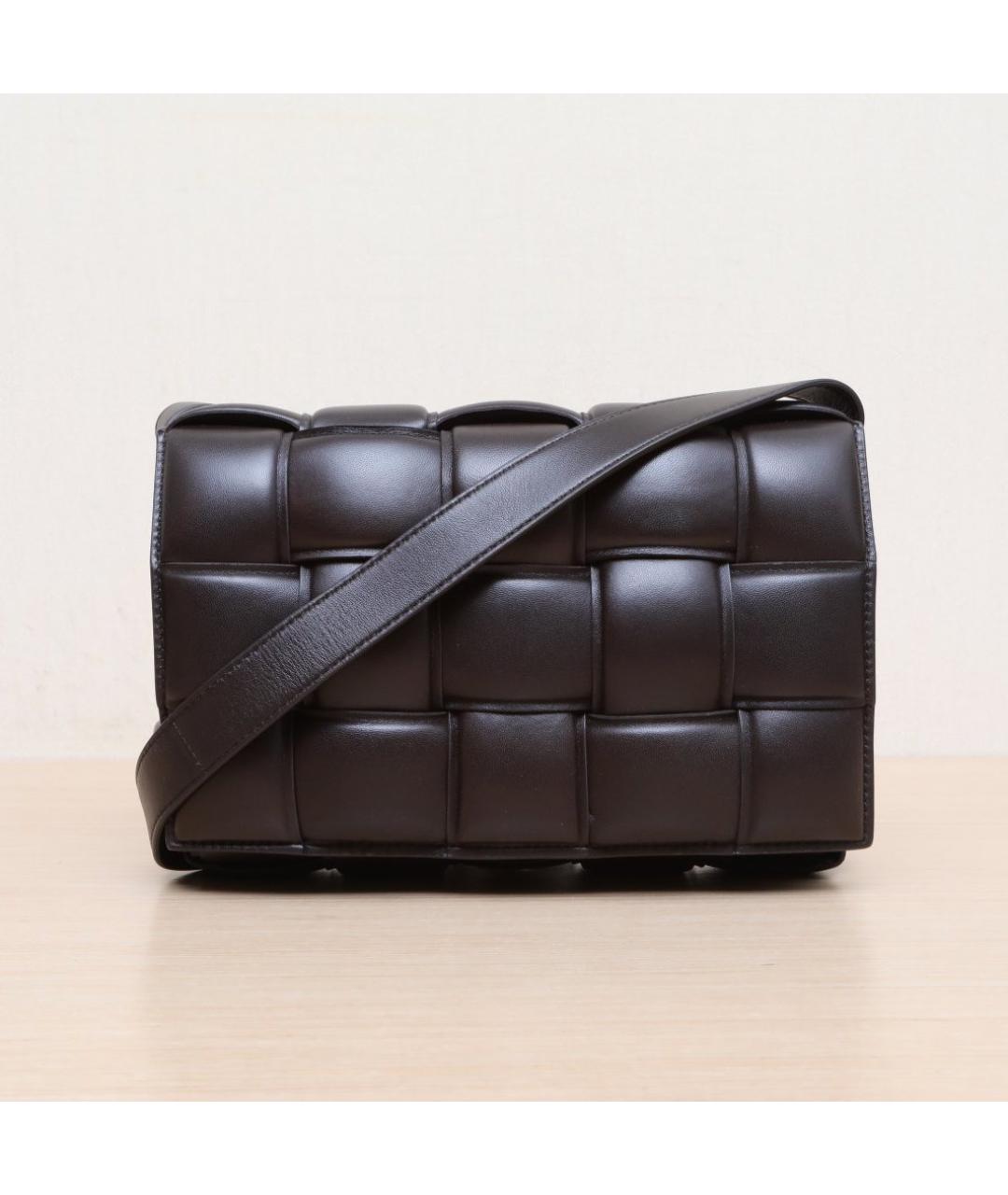 BOTTEGA VENETA Черная кожаная сумка через плечо, фото 3