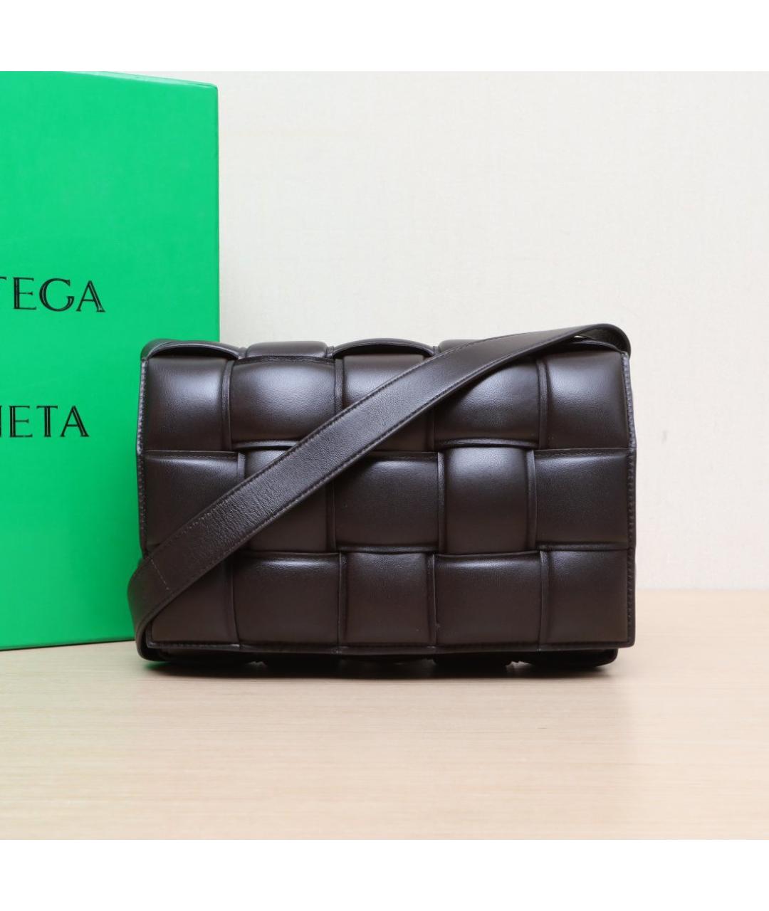 BOTTEGA VENETA Черная кожаная сумка через плечо, фото 2