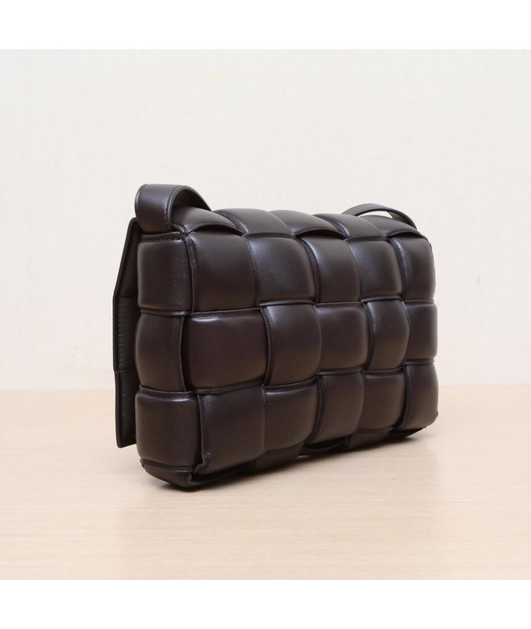 BOTTEGA VENETA Черная кожаная сумка через плечо, фото 6