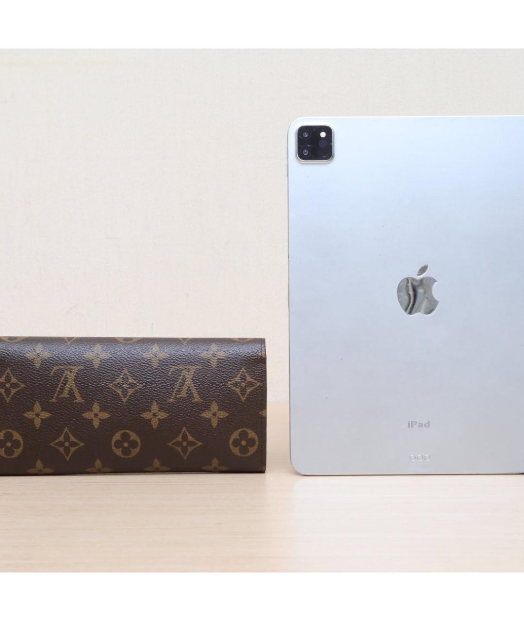 LOUIS VUITTON Коричневый кожаный кошелек, фото 7