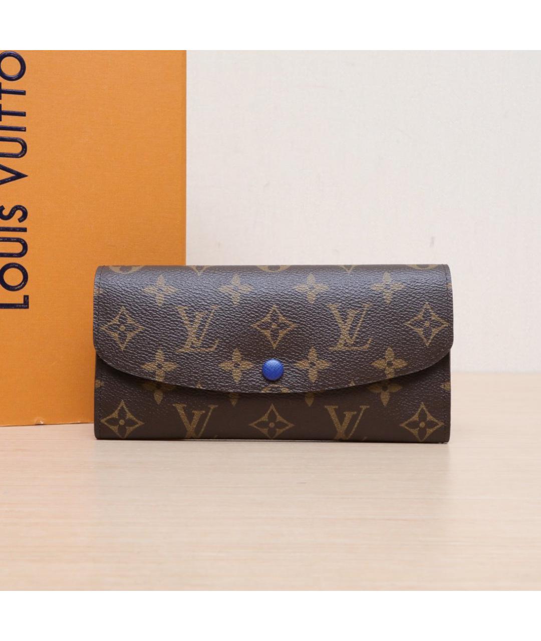 LOUIS VUITTON Коричневый кожаный кошелек, фото 2