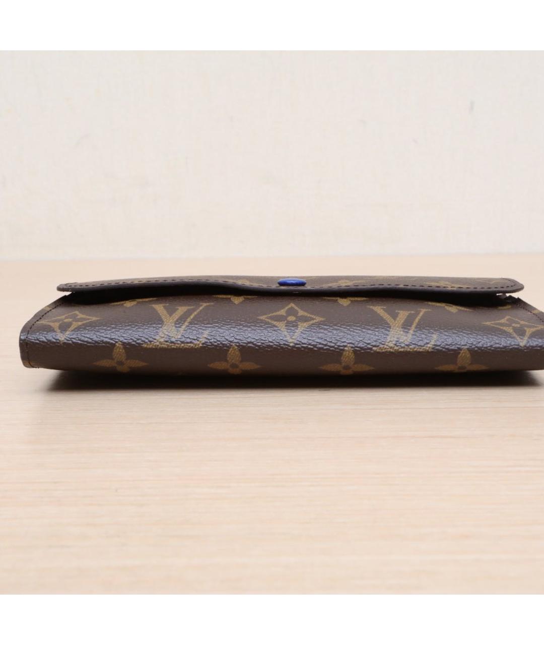 LOUIS VUITTON Коричневый кожаный кошелек, фото 9