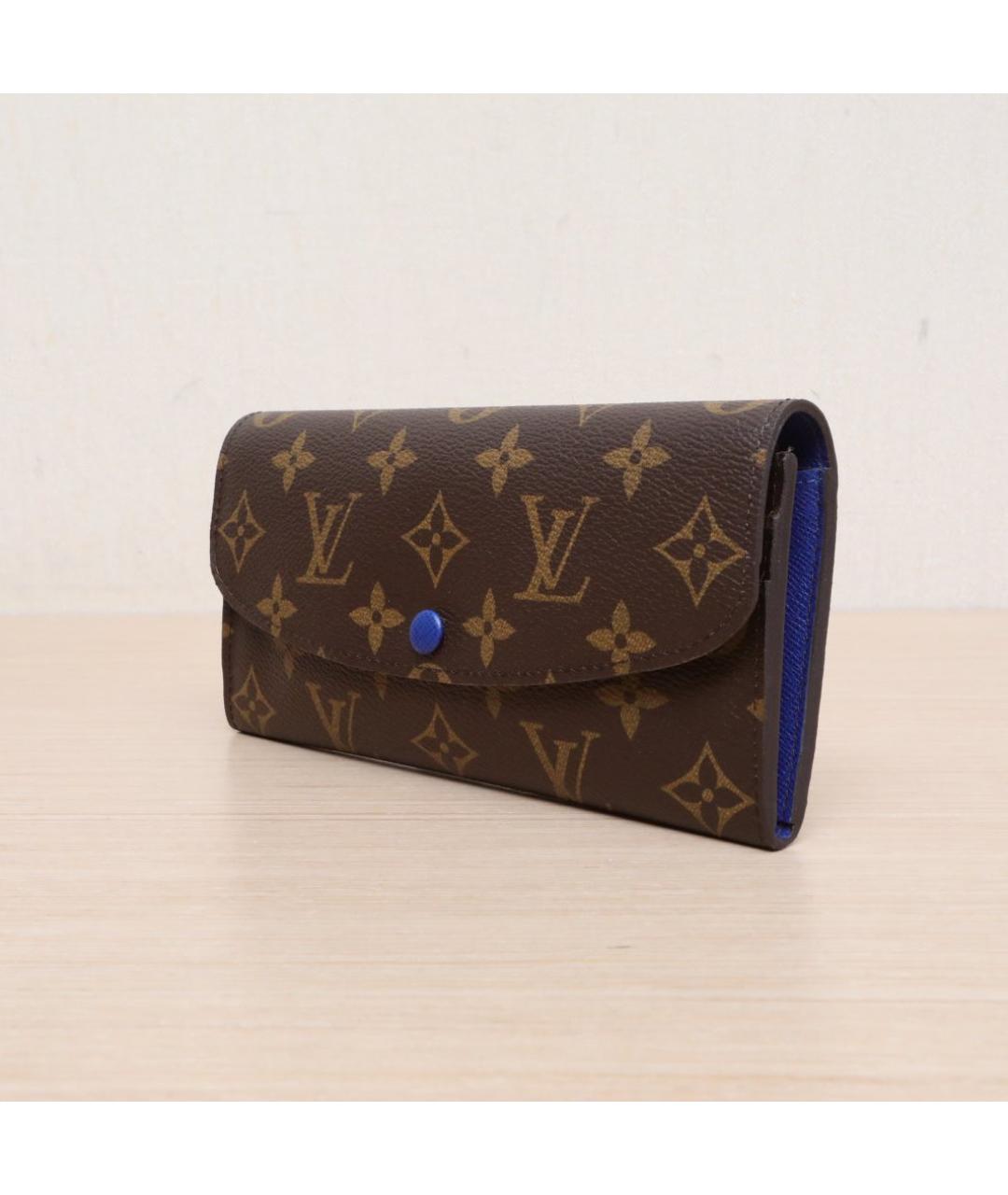 LOUIS VUITTON Коричневый кожаный кошелек, фото 4