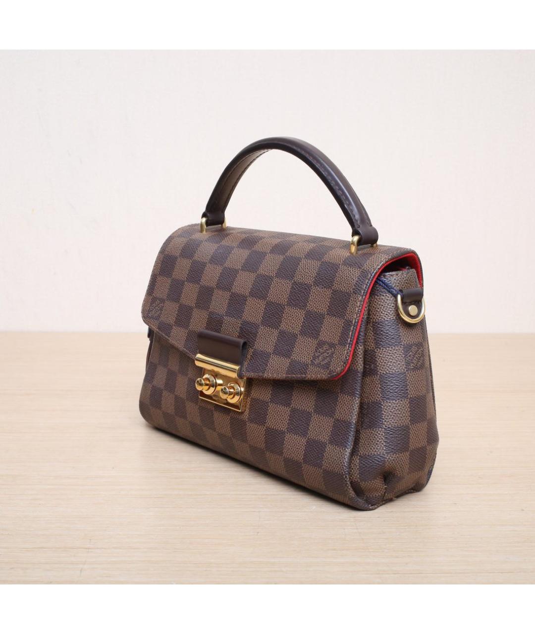 LOUIS VUITTON Коричневая кожаная сумка через плечо, фото 4