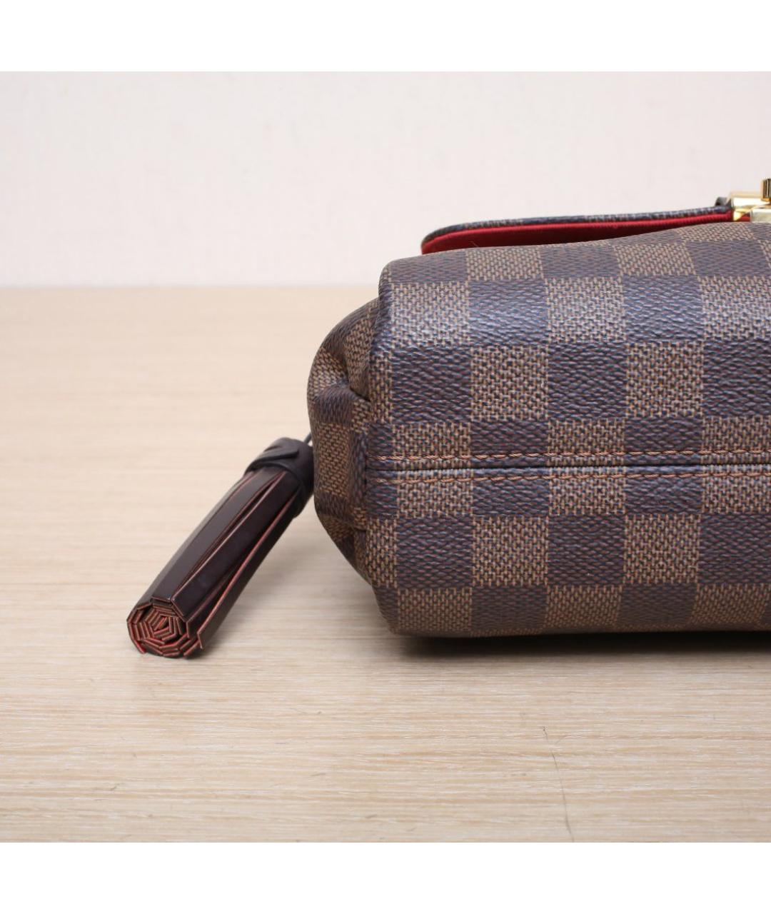 LOUIS VUITTON Коричневая кожаная сумка через плечо, фото 9