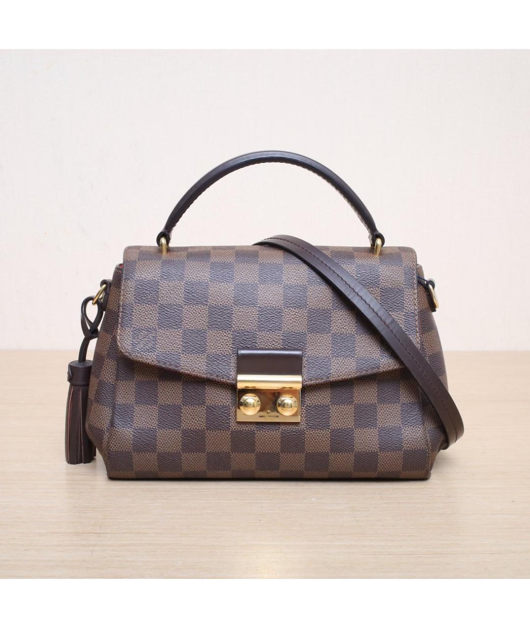 LOUIS VUITTON Коричневая кожаная сумка через плечо, фото 3