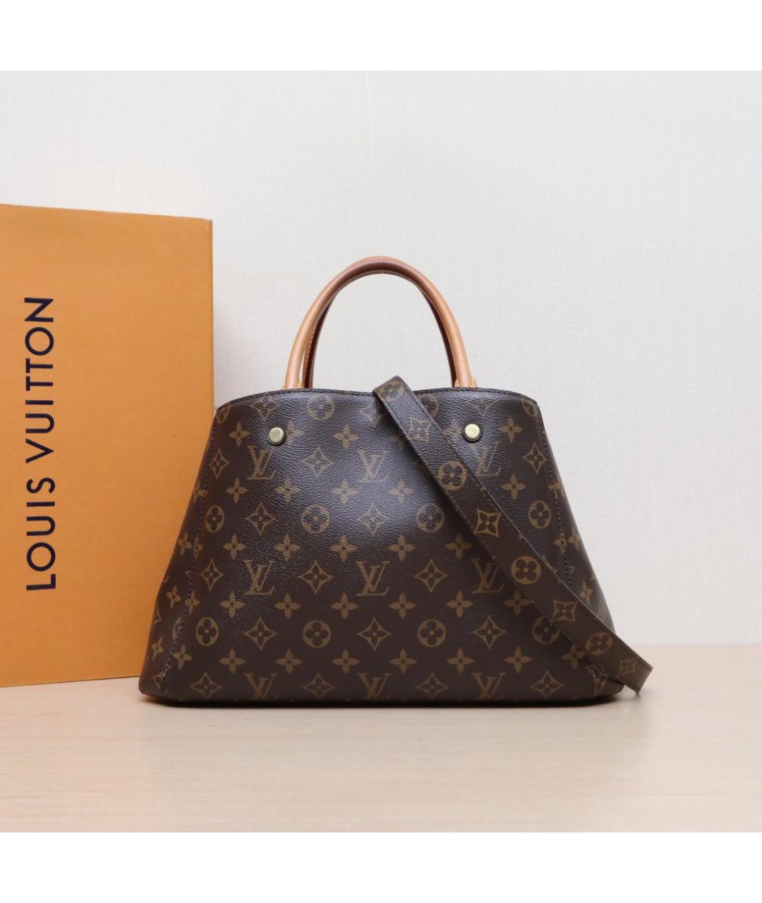 LOUIS VUITTON Коричневая кожаная сумка через плечо, фото 2