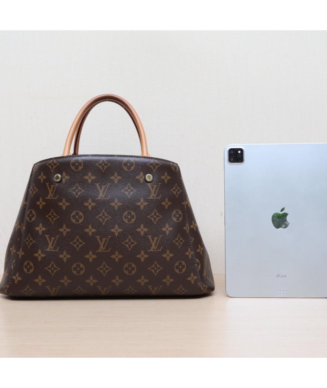 LOUIS VUITTON Коричневая кожаная сумка через плечо, фото 7