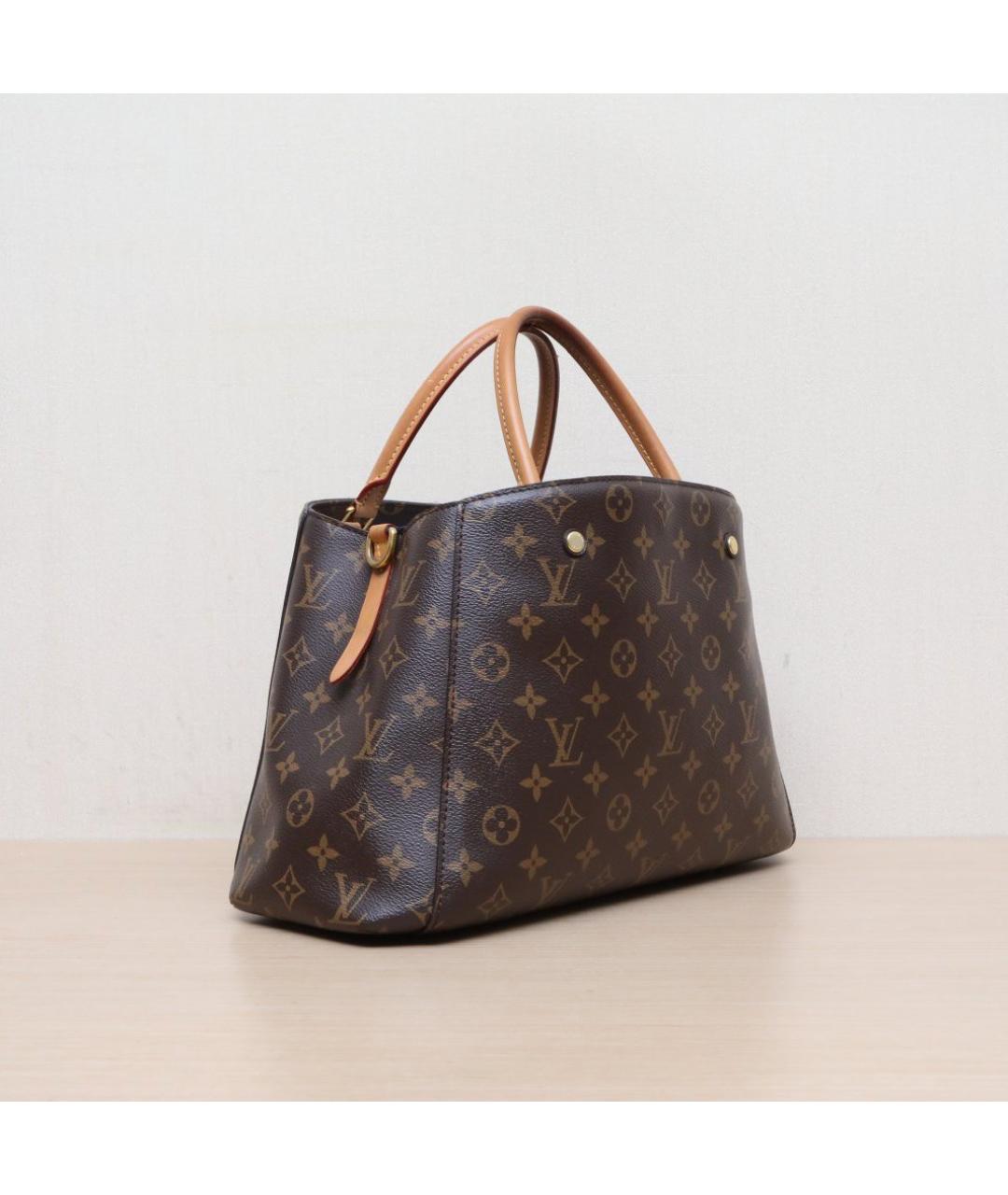 LOUIS VUITTON Коричневая кожаная сумка через плечо, фото 6