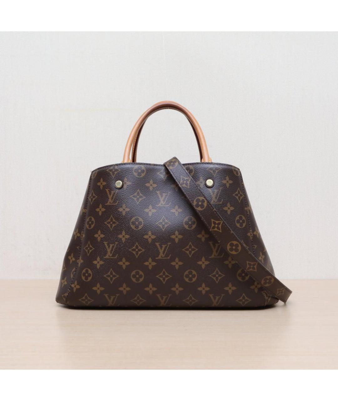 LOUIS VUITTON Коричневая кожаная сумка через плечо, фото 3