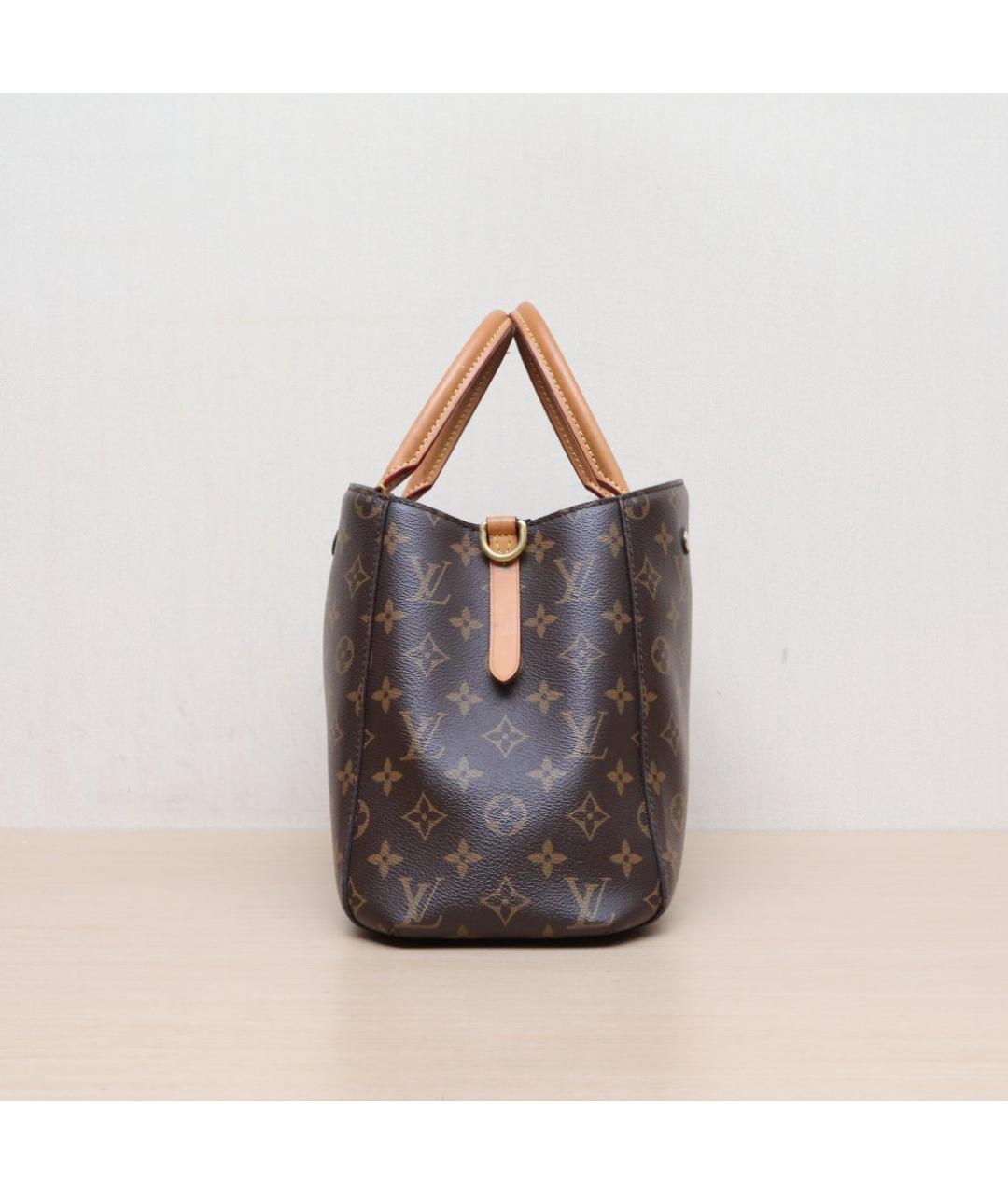 LOUIS VUITTON Коричневая кожаная сумка через плечо, фото 5