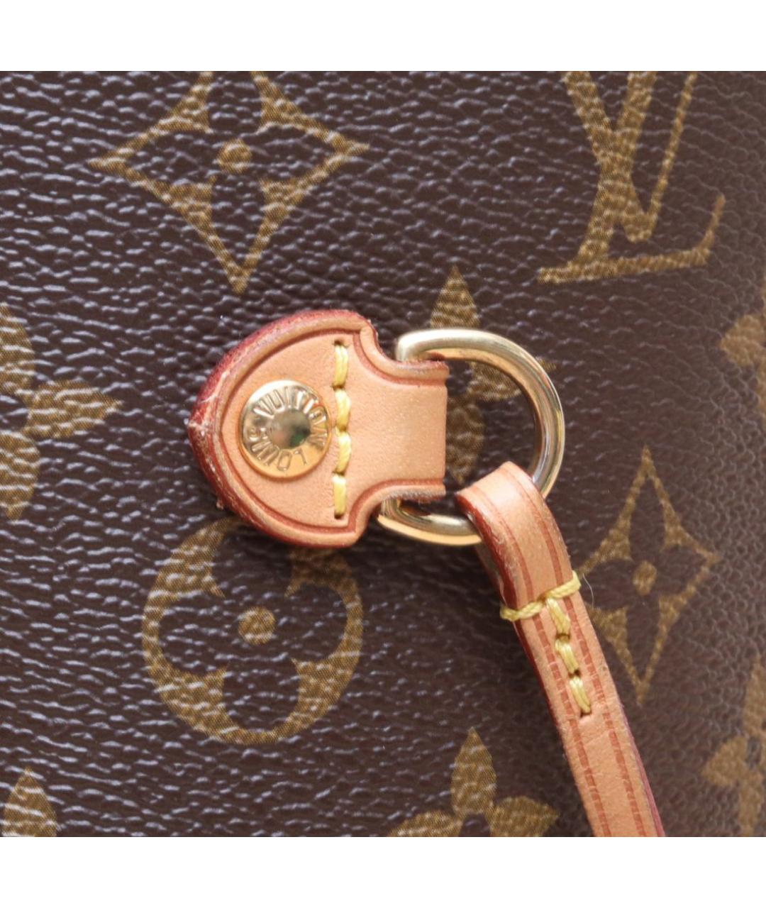 LOUIS VUITTON Коричневая кожаная сумка тоут, фото 8