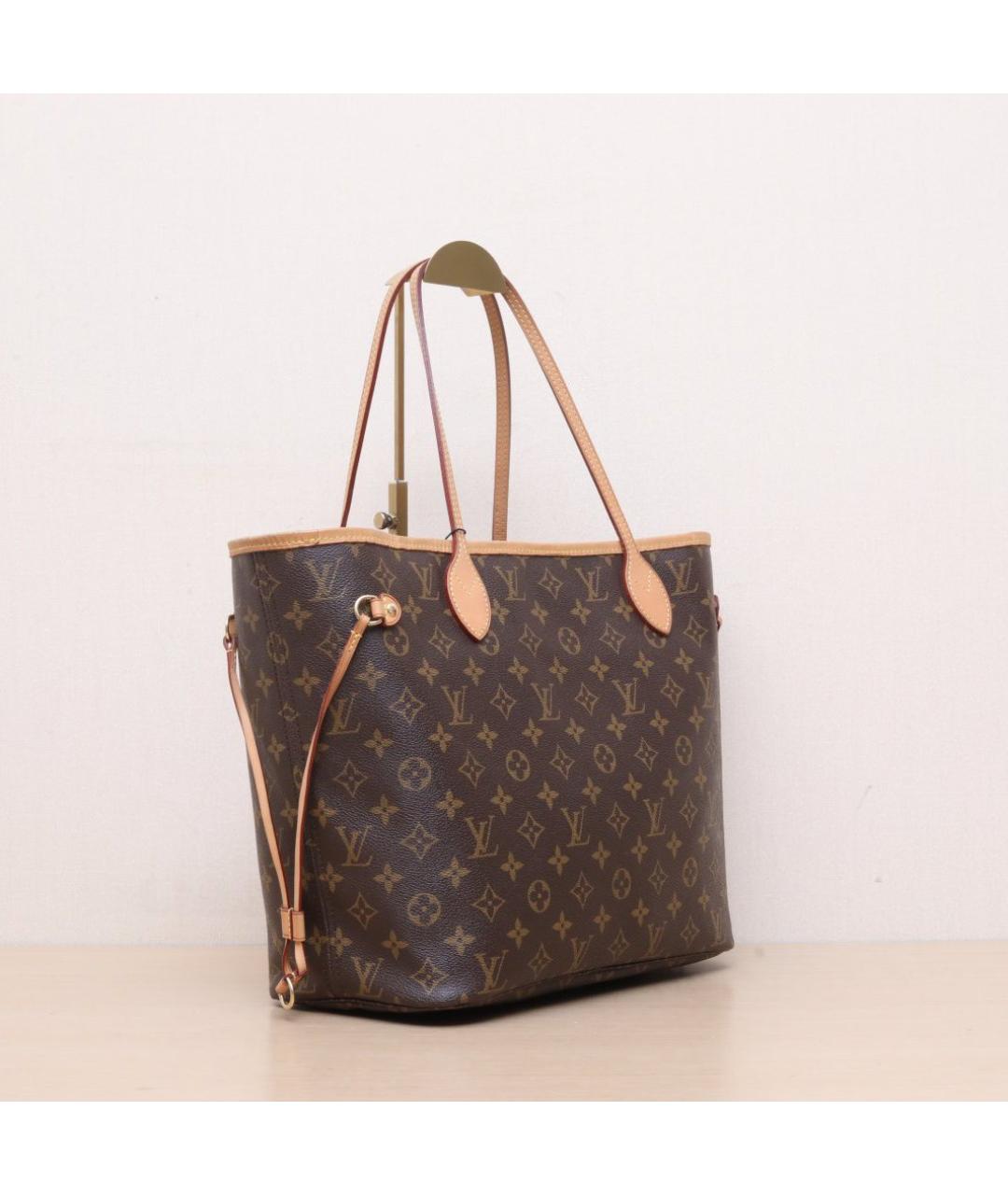 LOUIS VUITTON Коричневая кожаная сумка тоут, фото 6