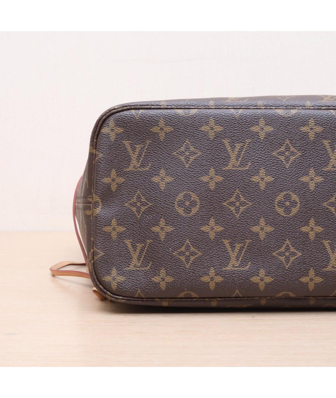LOUIS VUITTON Коричневая кожаная сумка тоут, фото 9