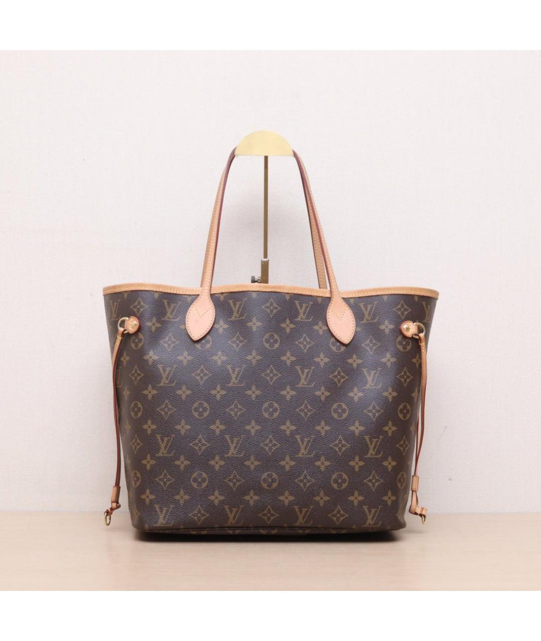 LOUIS VUITTON Коричневая кожаная сумка тоут, фото 3