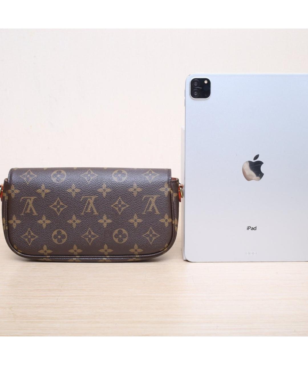 LOUIS VUITTON Коричневая кожаная сумка через плечо, фото 7