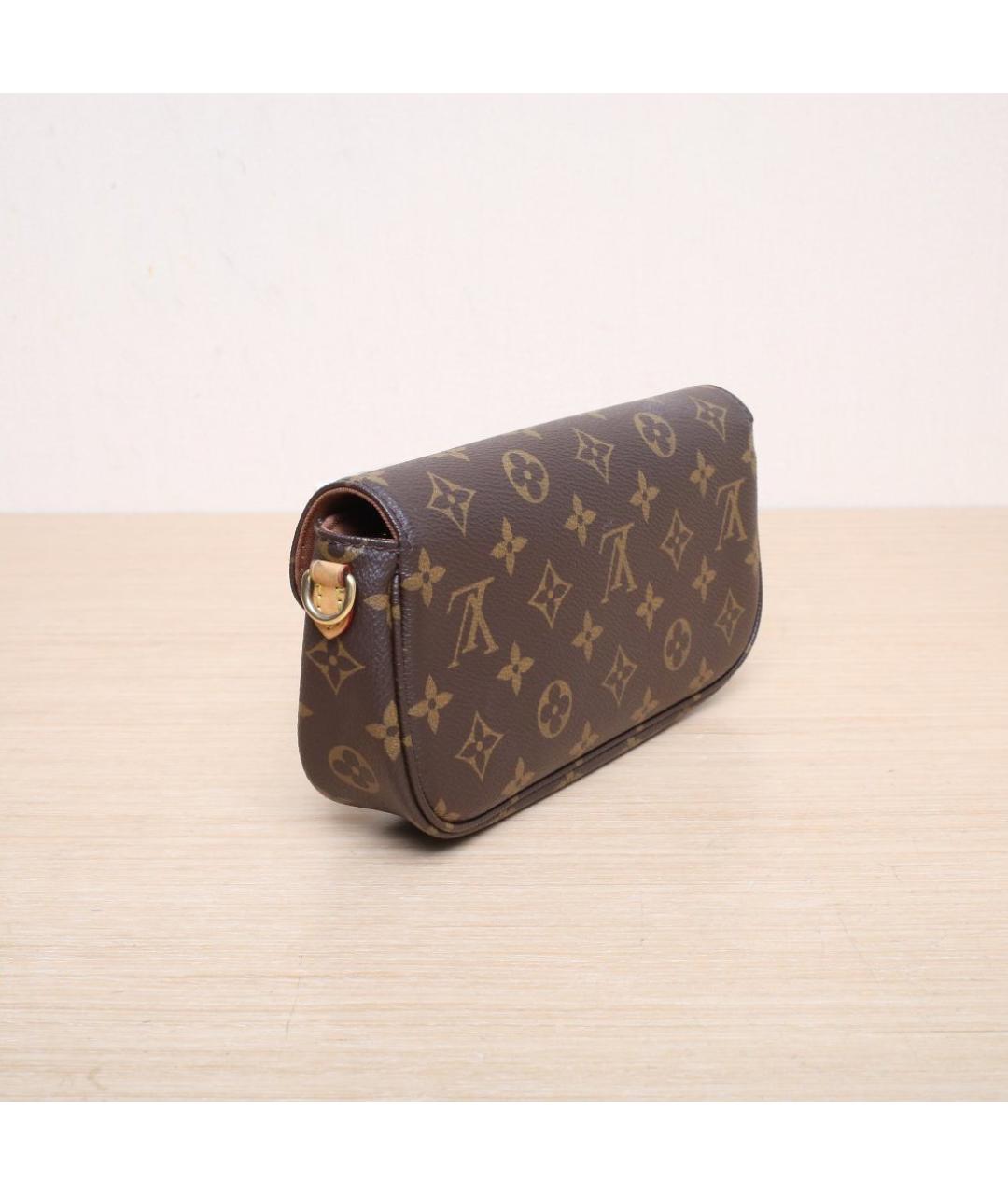 LOUIS VUITTON Коричневая кожаная сумка через плечо, фото 6