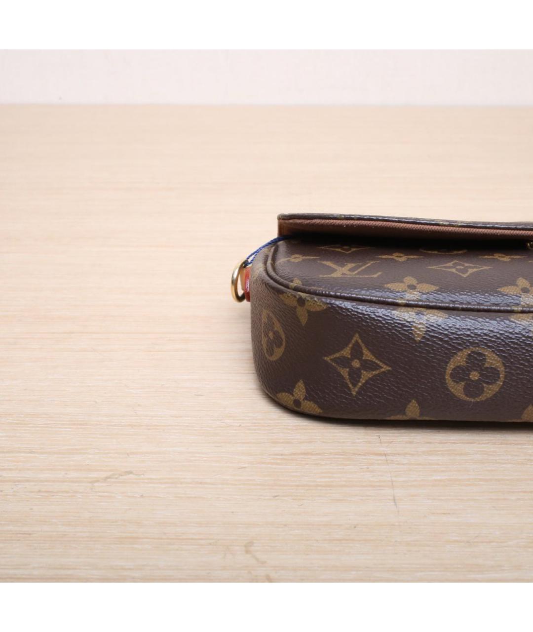 LOUIS VUITTON Коричневая кожаная сумка через плечо, фото 9