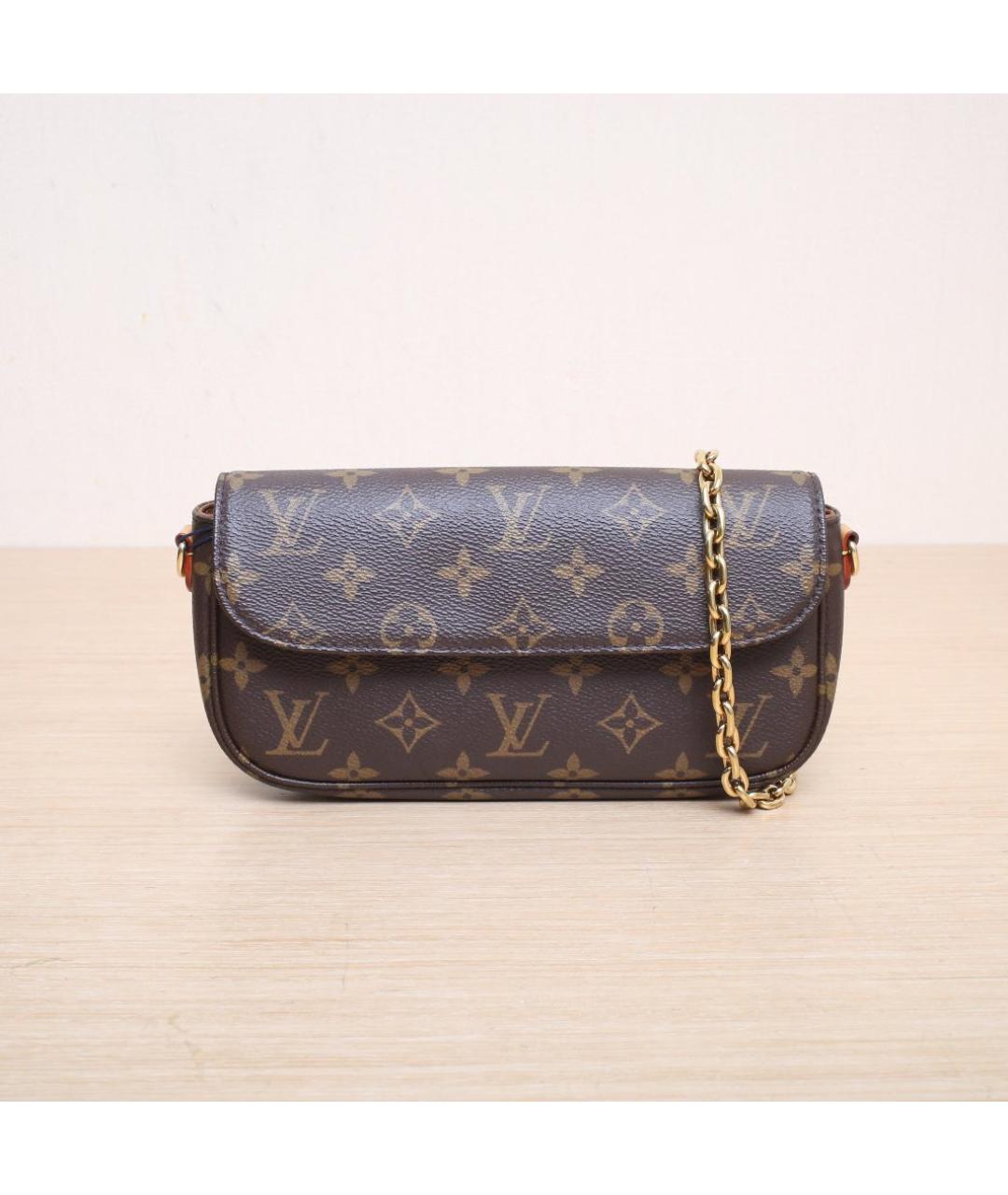 LOUIS VUITTON Коричневая кожаная сумка через плечо, фото 3