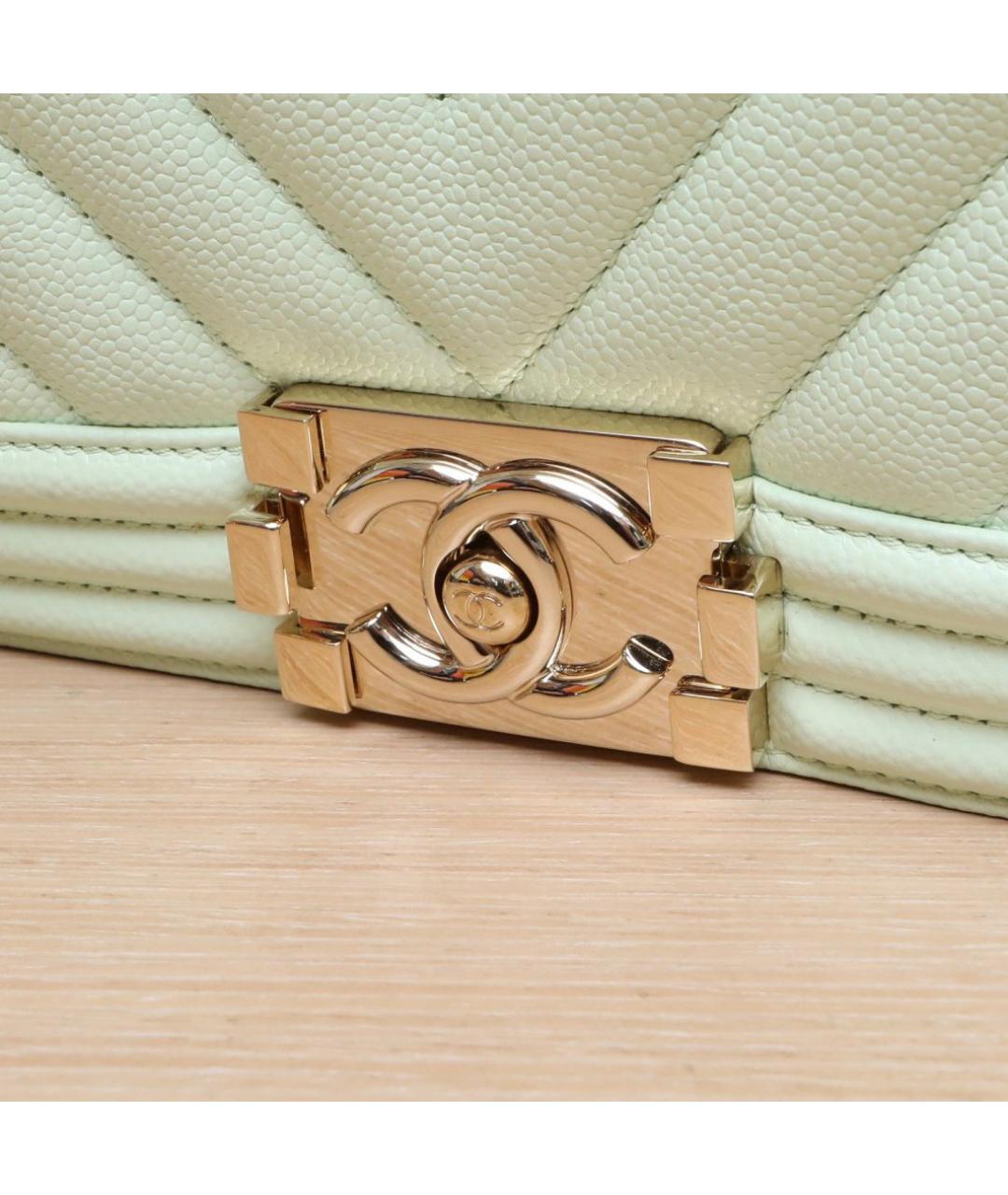 CHANEL Салатовая кожаная сумка через плечо, фото 8