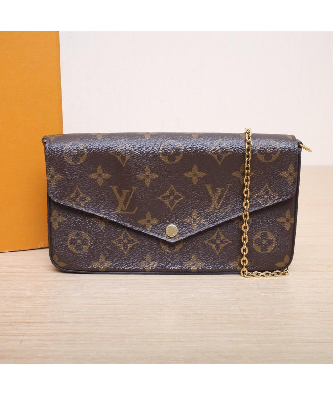 LOUIS VUITTON Коричневая кожаная сумка через плечо, фото 2