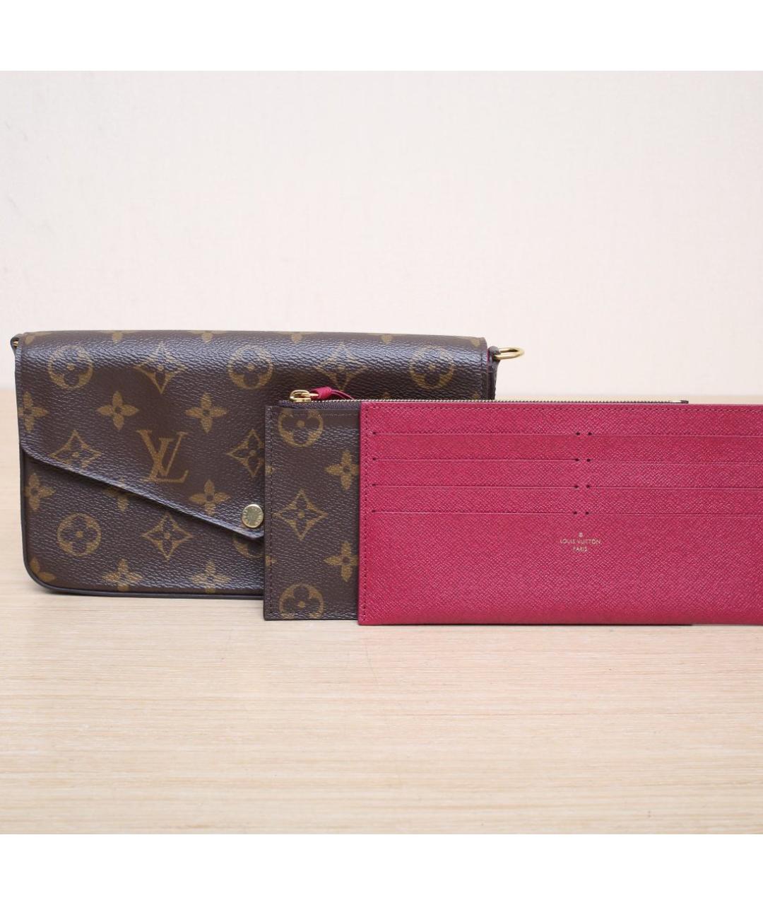 LOUIS VUITTON Коричневая кожаная сумка через плечо, фото 3
