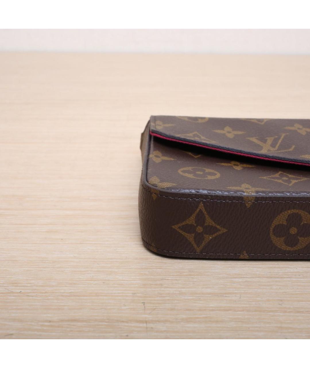LOUIS VUITTON Коричневая кожаная сумка через плечо, фото 9