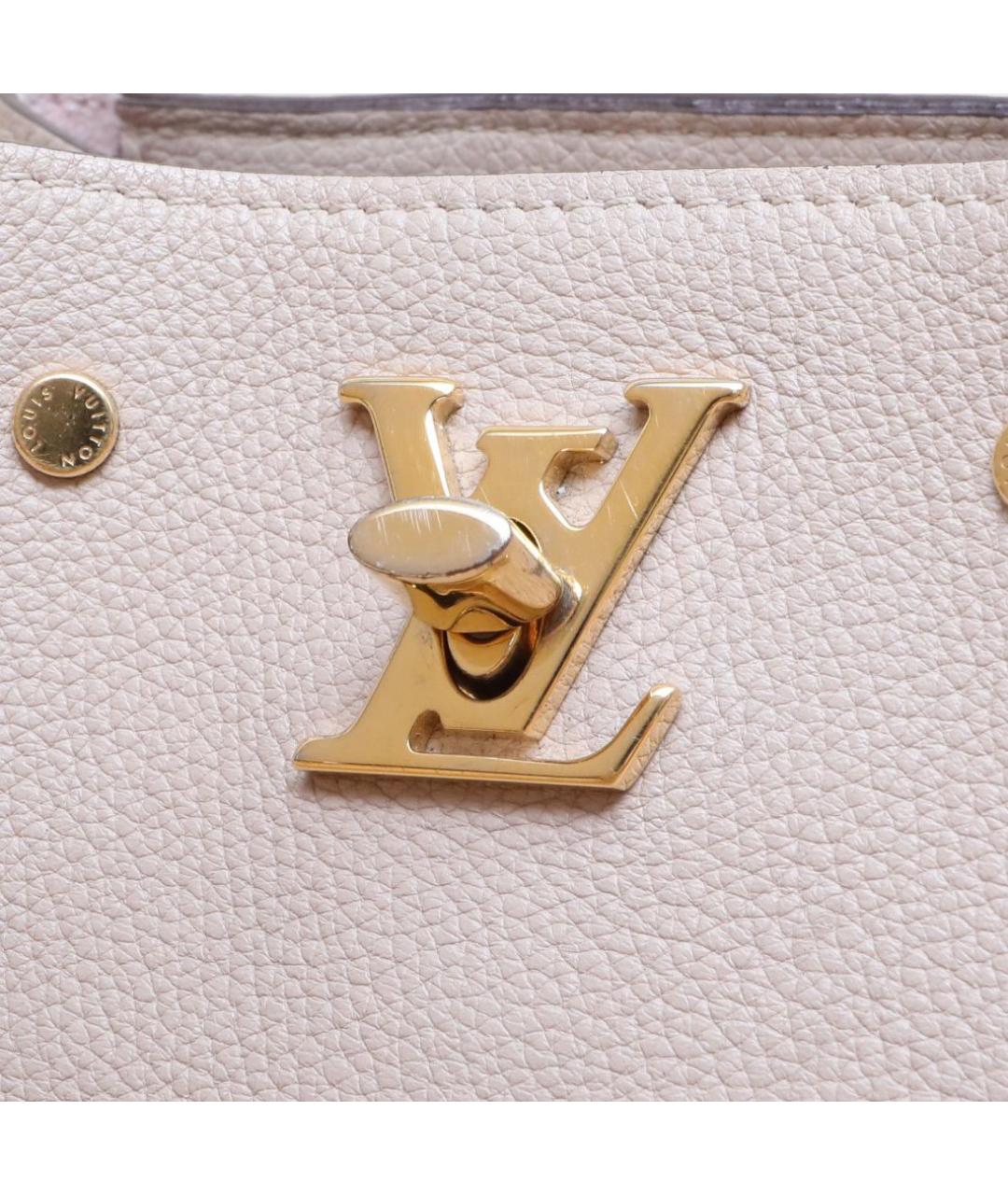 LOUIS VUITTON Бежевая кожаная сумка через плечо, фото 8