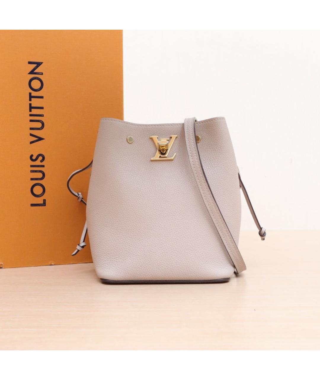 LOUIS VUITTON Бежевая кожаная сумка через плечо, фото 2