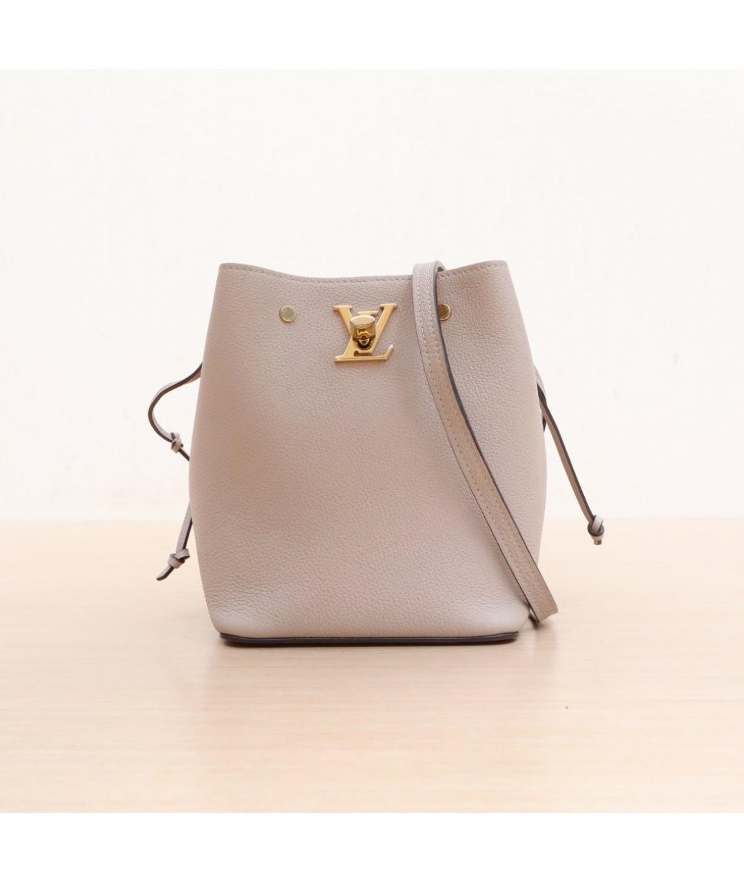 LOUIS VUITTON Бежевая кожаная сумка через плечо, фото 3