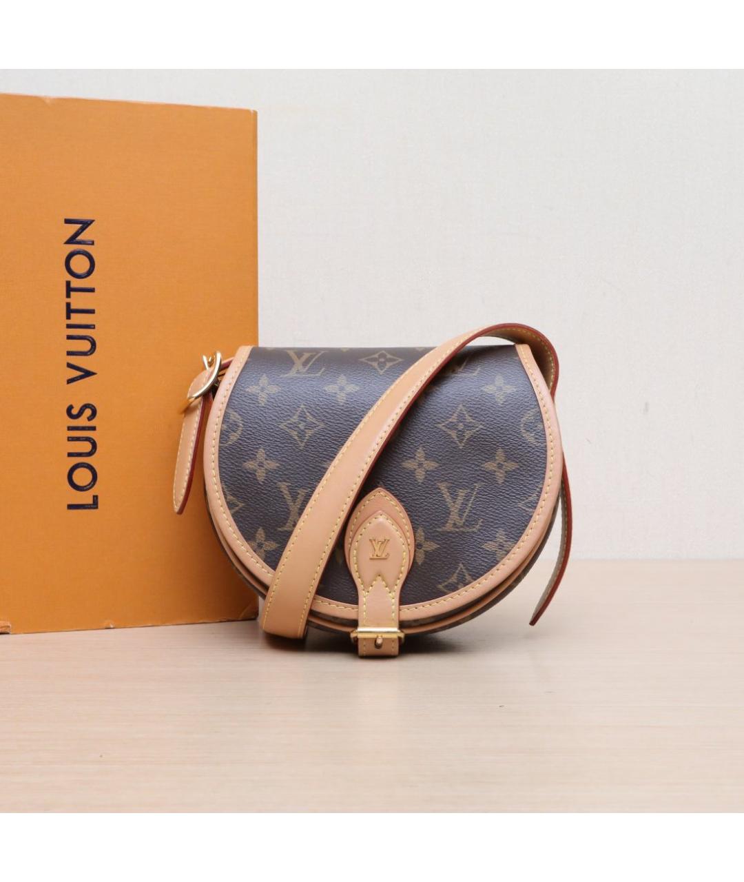 LOUIS VUITTON Коричневая кожаная сумка через плечо, фото 2