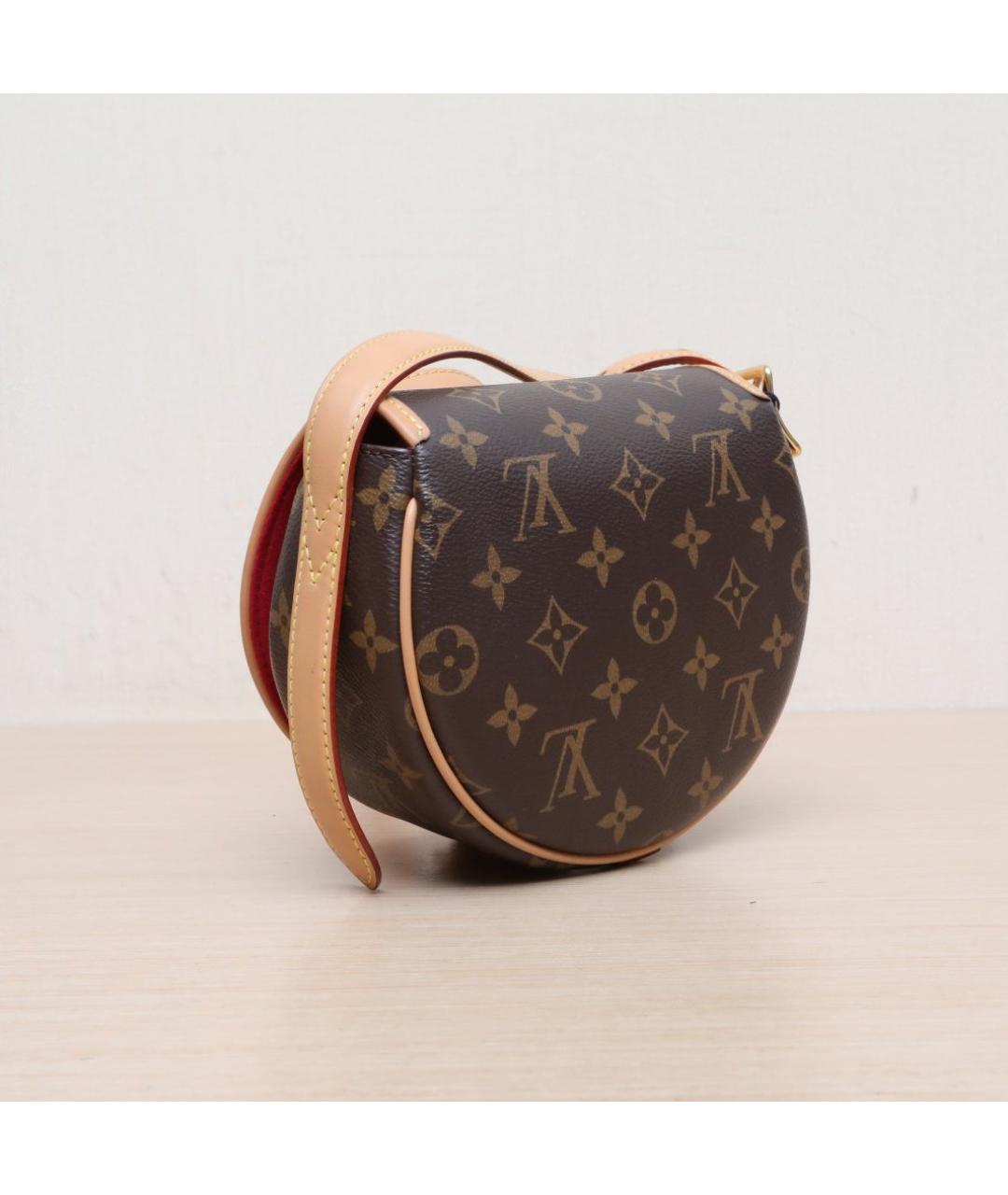 LOUIS VUITTON Коричневая кожаная сумка через плечо, фото 6