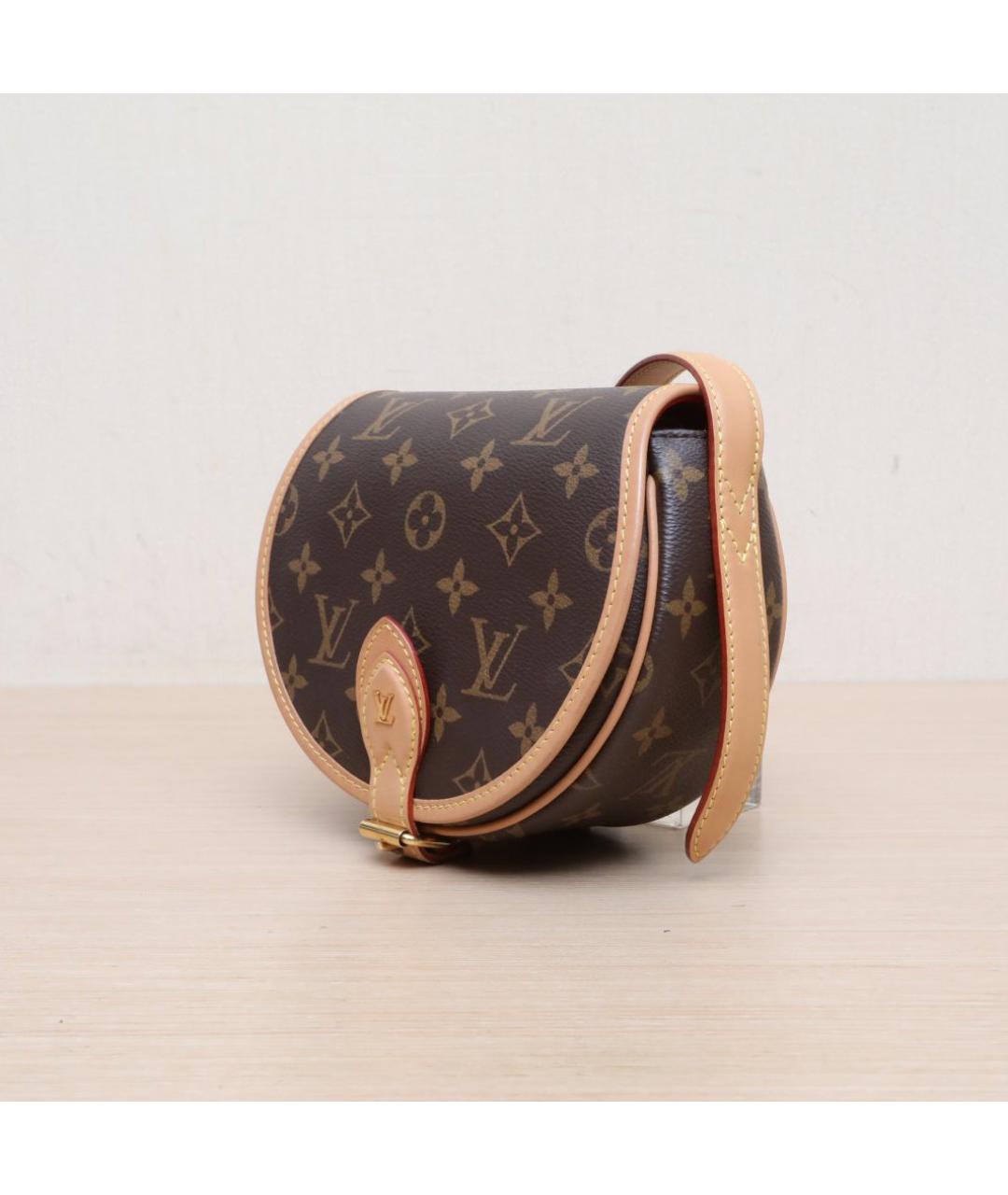 LOUIS VUITTON Коричневая кожаная сумка через плечо, фото 4