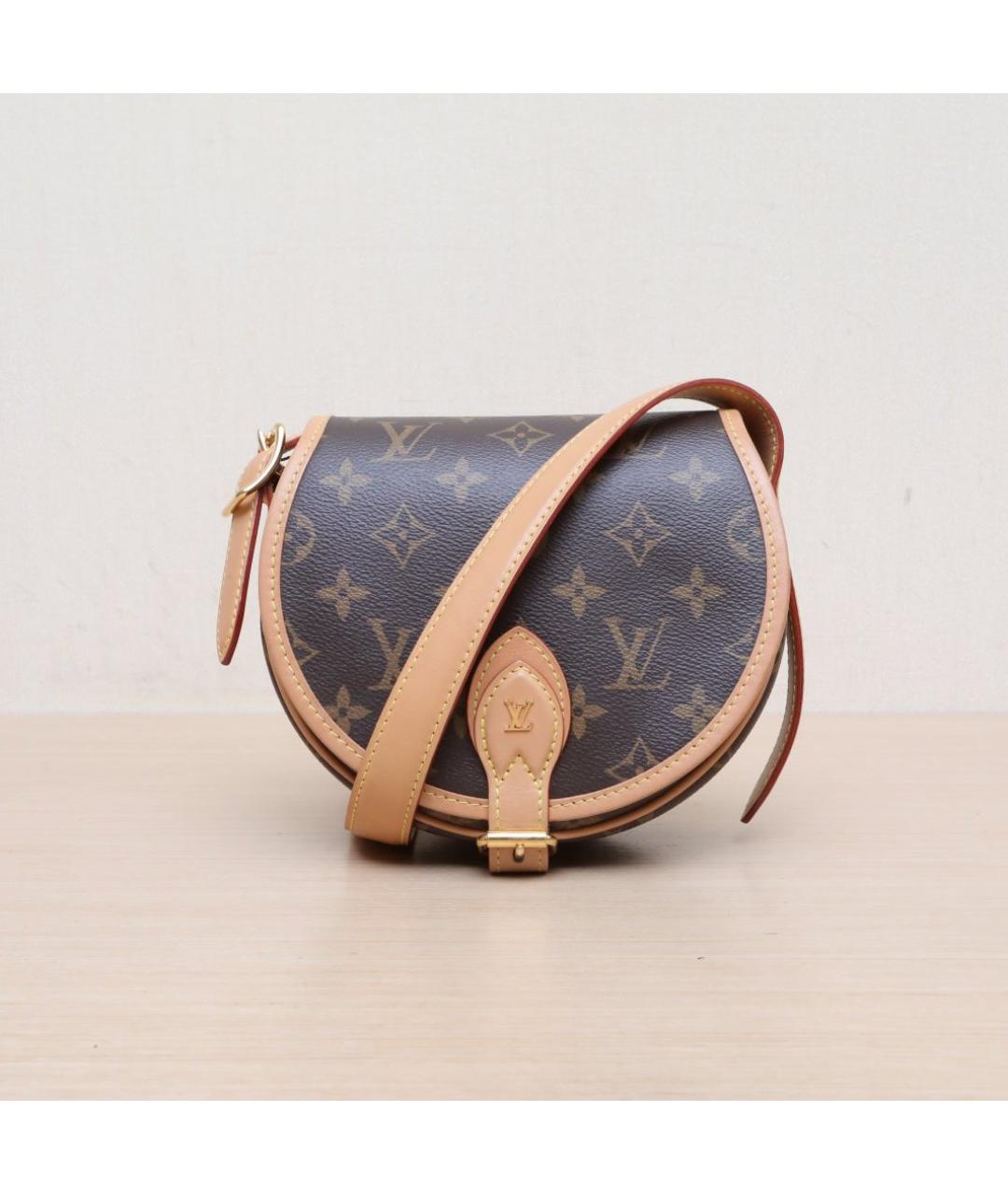 LOUIS VUITTON Коричневая кожаная сумка через плечо, фото 3