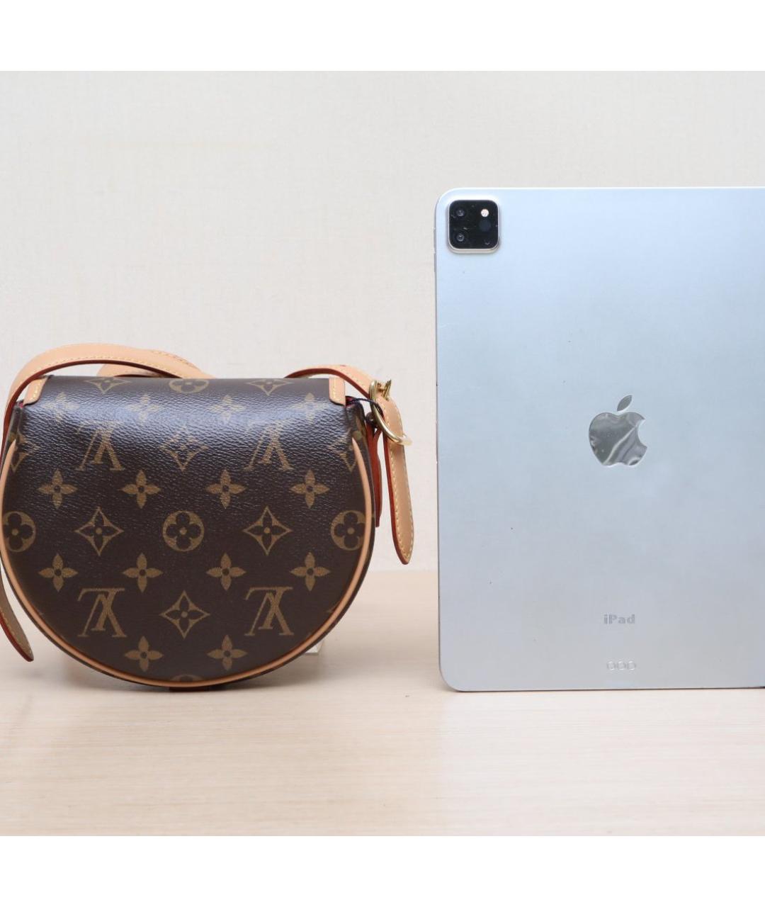 LOUIS VUITTON Коричневая кожаная сумка через плечо, фото 7