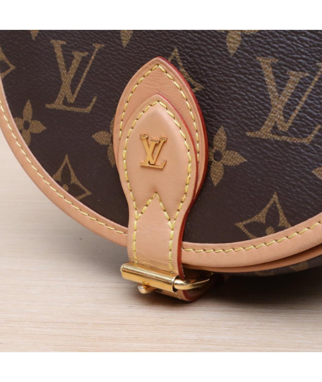 LOUIS VUITTON Коричневая кожаная сумка через плечо, фото 8