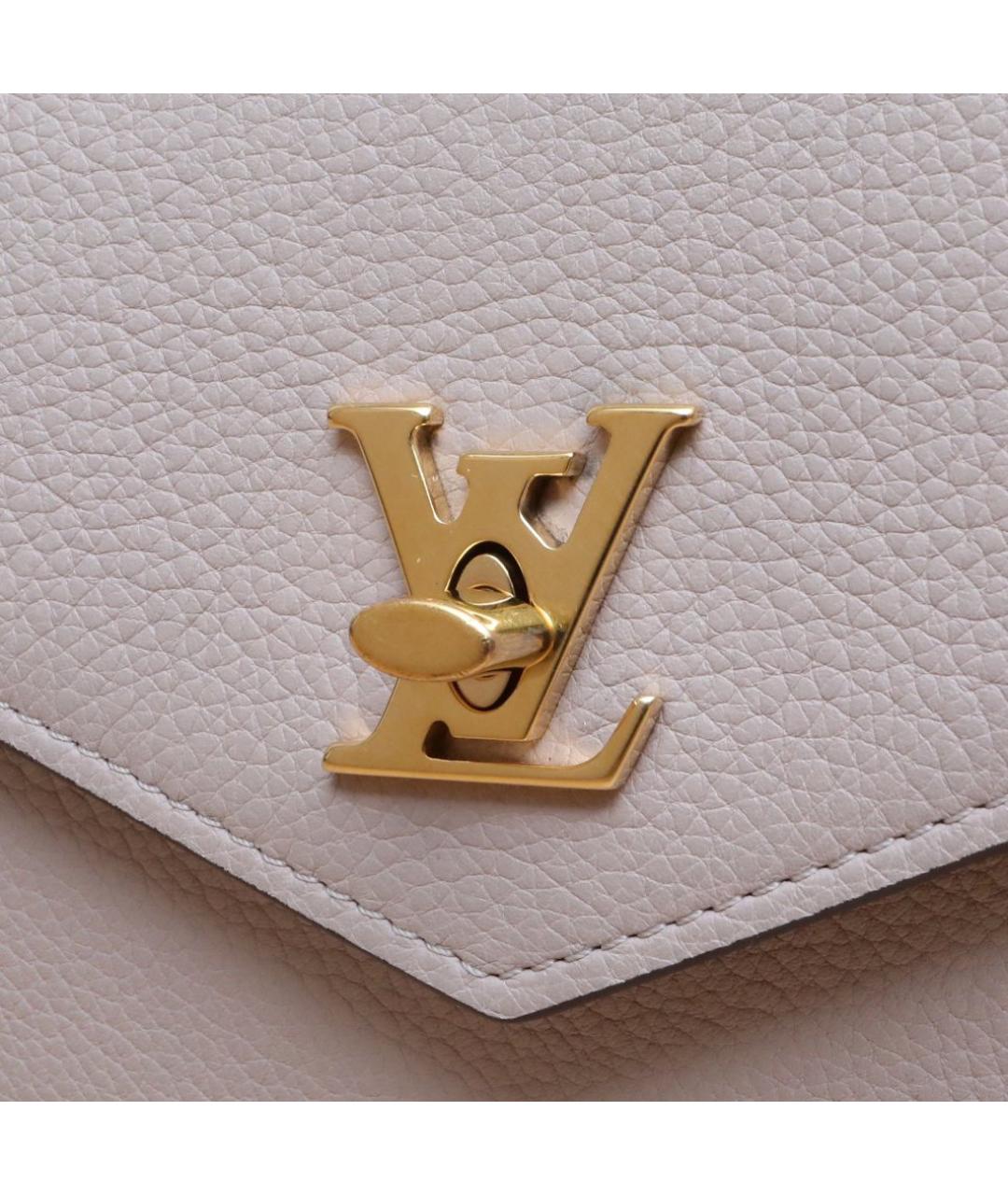 LOUIS VUITTON Бежевая кожаная сумка через плечо, фото 8