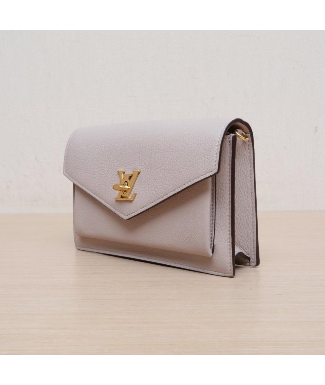 LOUIS VUITTON Бежевая кожаная сумка через плечо, фото 4