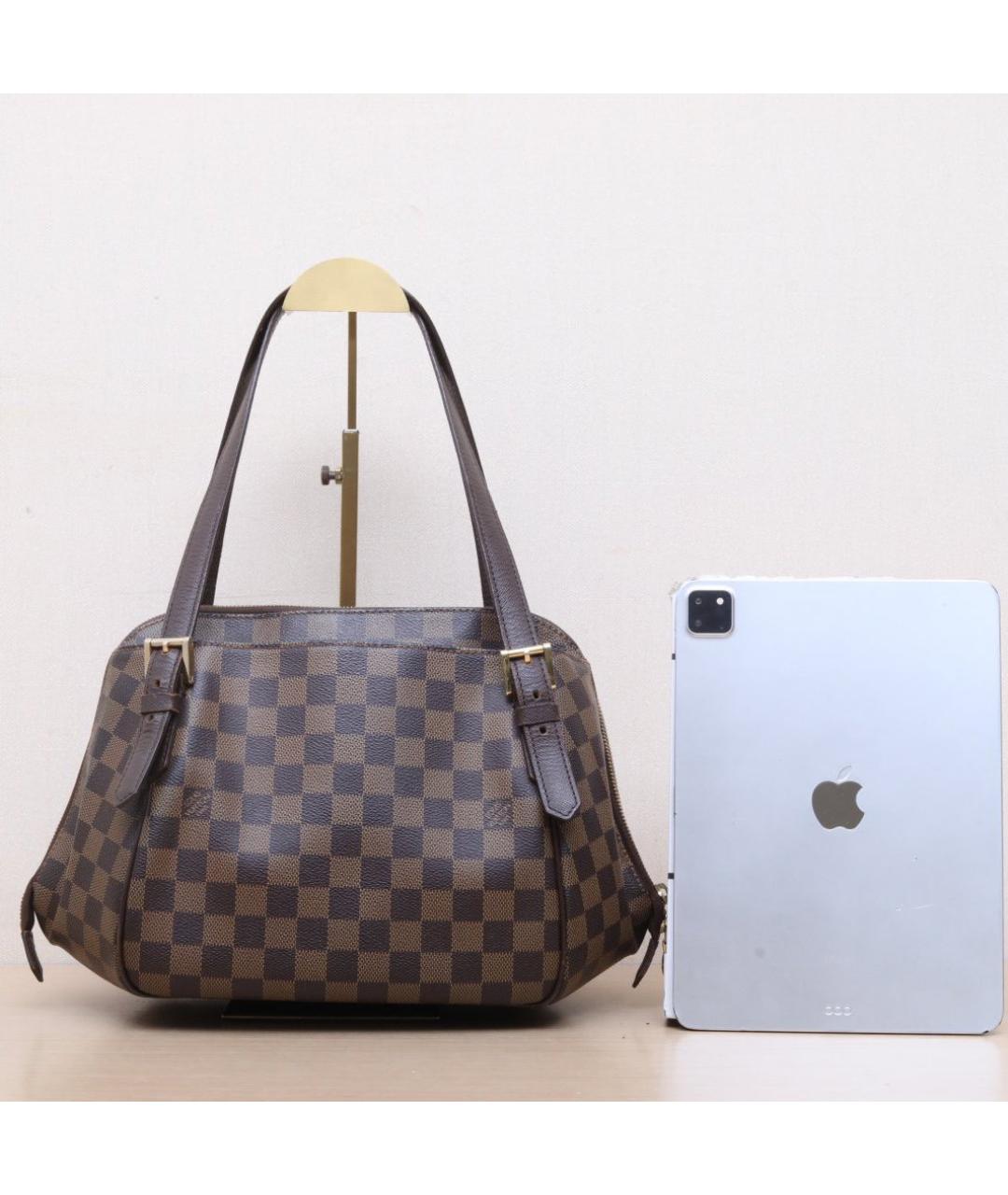 LOUIS VUITTON Коричневая кожаная сумка через плечо, фото 7