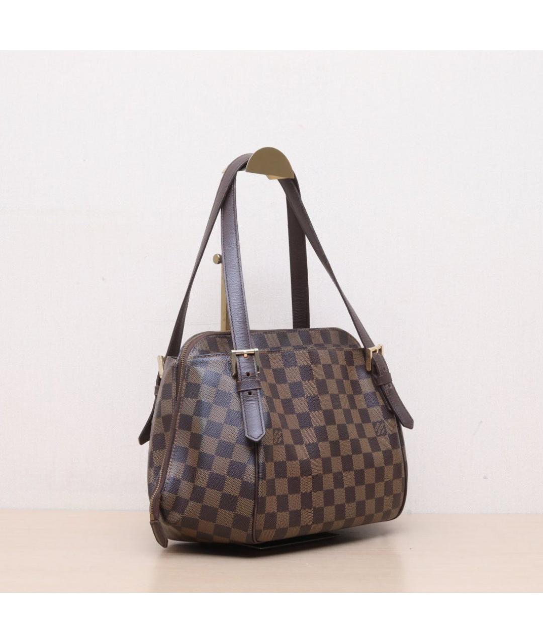 LOUIS VUITTON Коричневая кожаная сумка через плечо, фото 6
