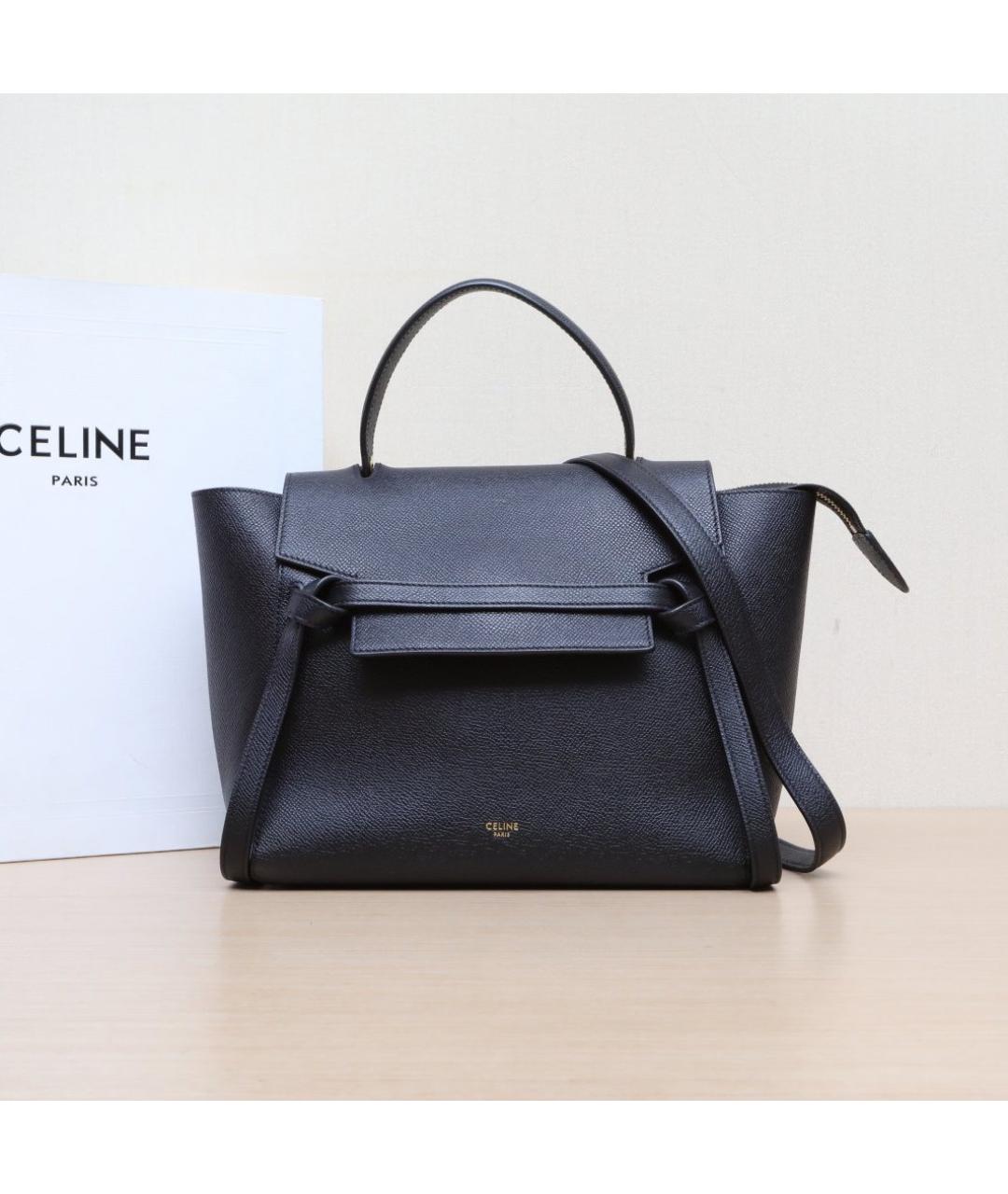 CELINE Черная кожаная сумка через плечо, фото 2