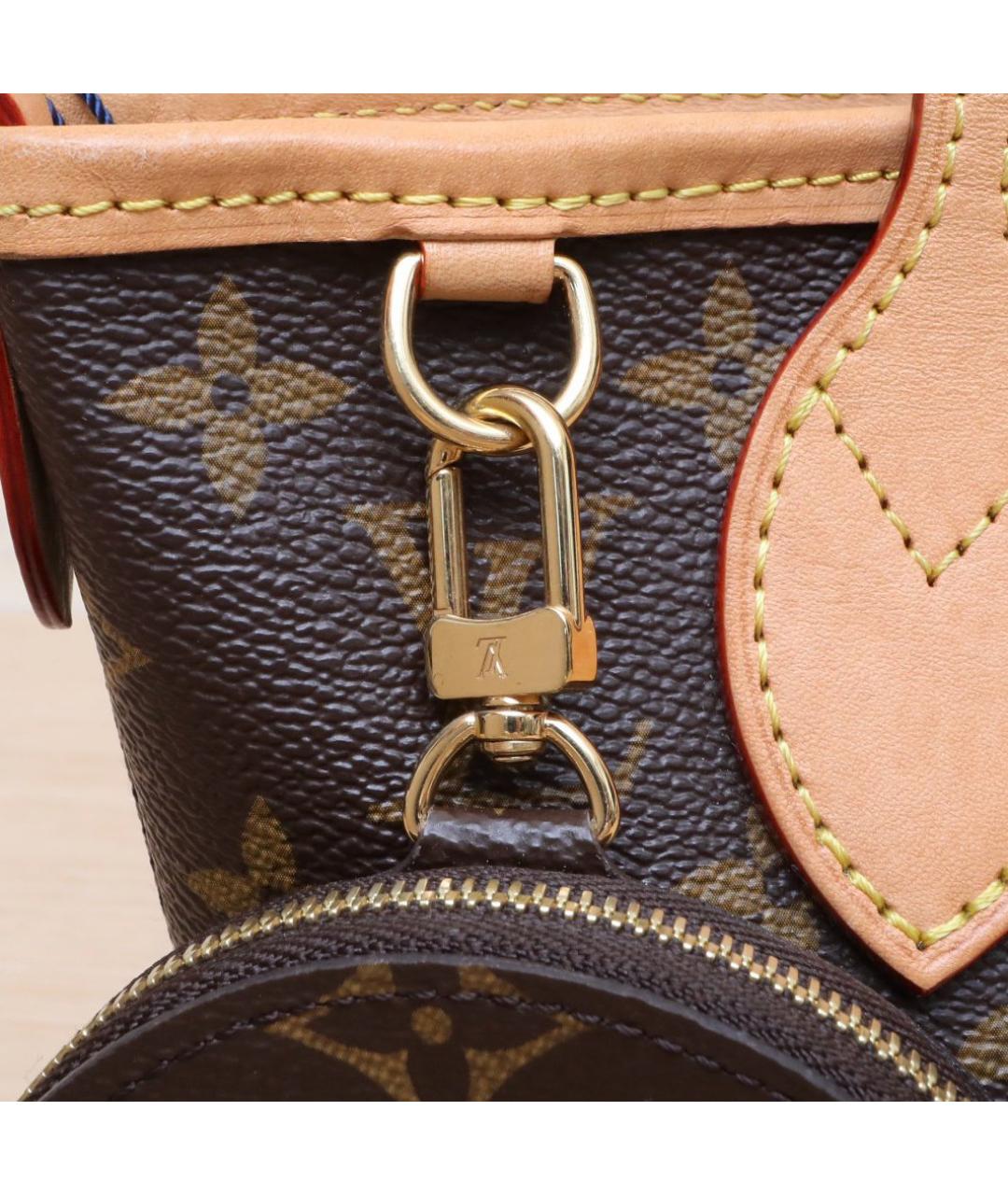 LOUIS VUITTON Коричневая кожаная сумка через плечо, фото 8