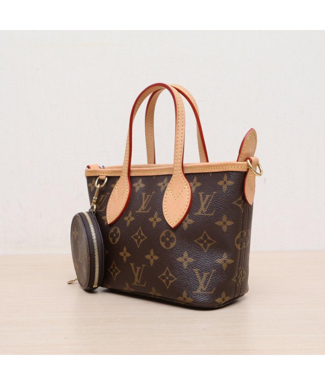 LOUIS VUITTON Коричневая кожаная сумка через плечо, фото 4