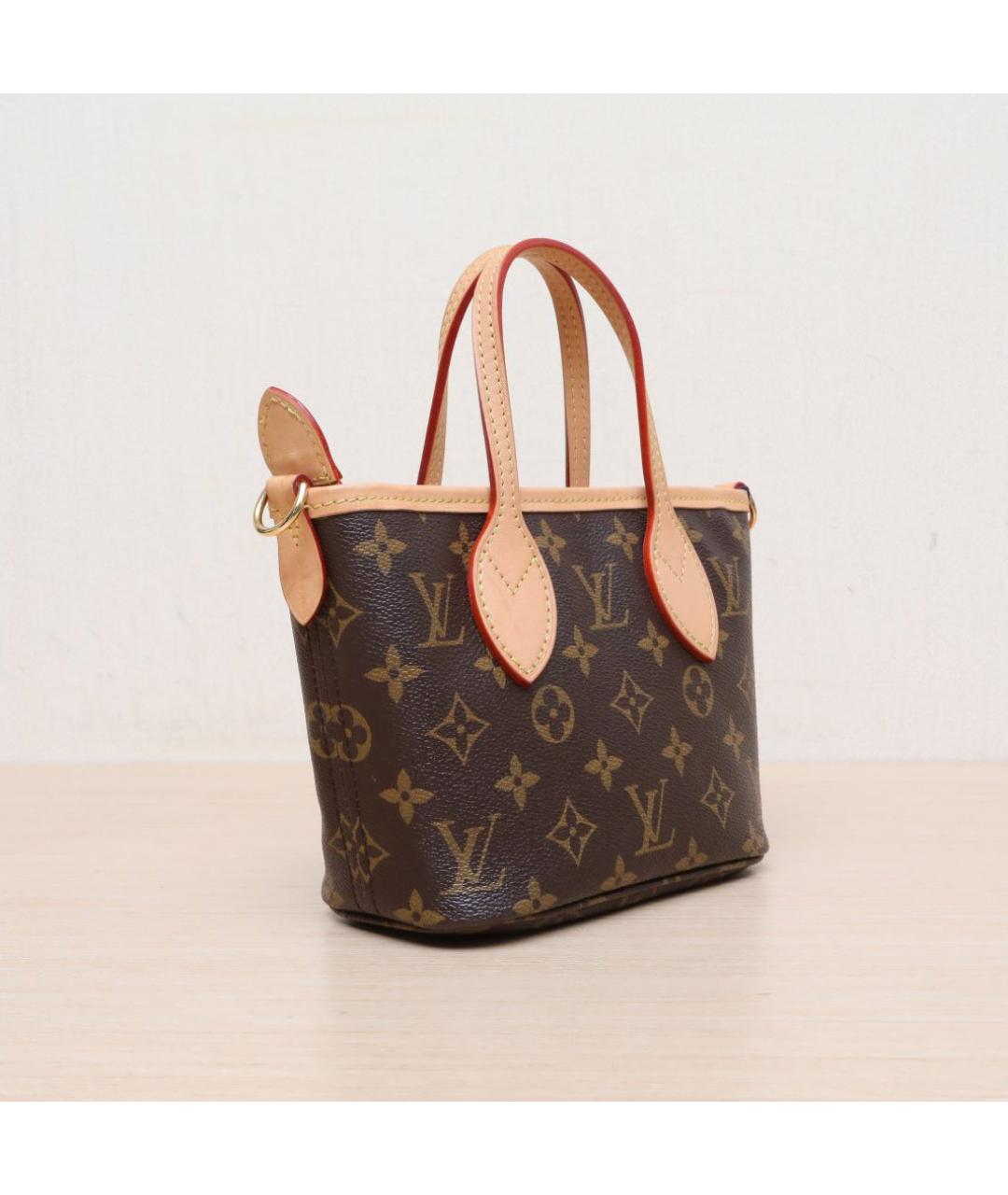 LOUIS VUITTON Коричневая кожаная сумка через плечо, фото 6