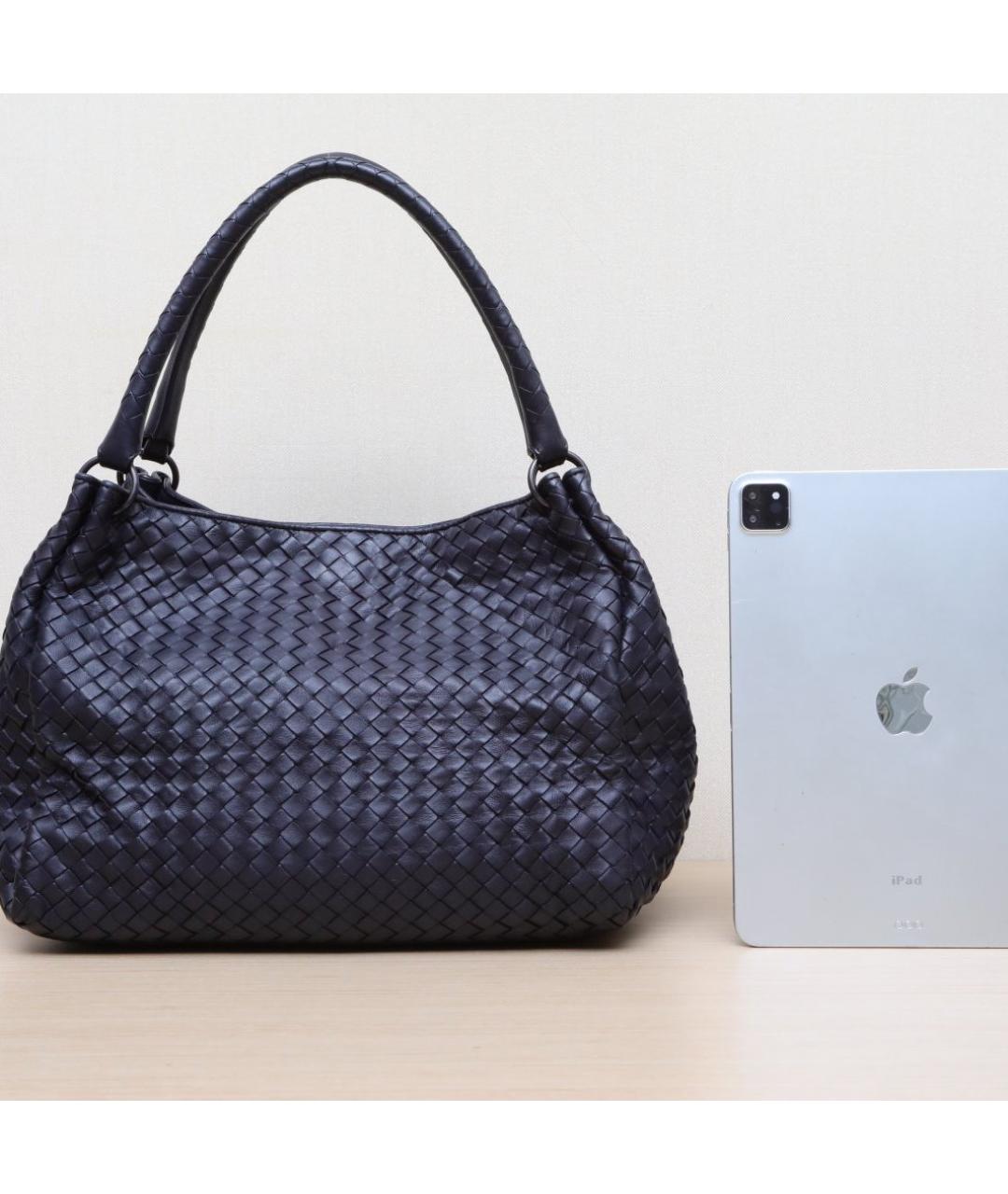 BOTTEGA VENETA Черная кожаная сумка тоут, фото 7