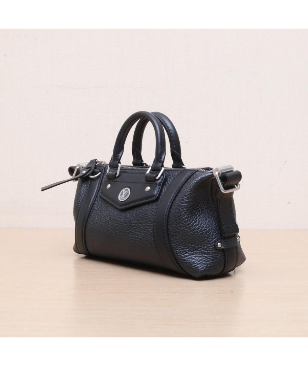 LOUIS VUITTON Черная кожаная сумка через плечо, фото 4