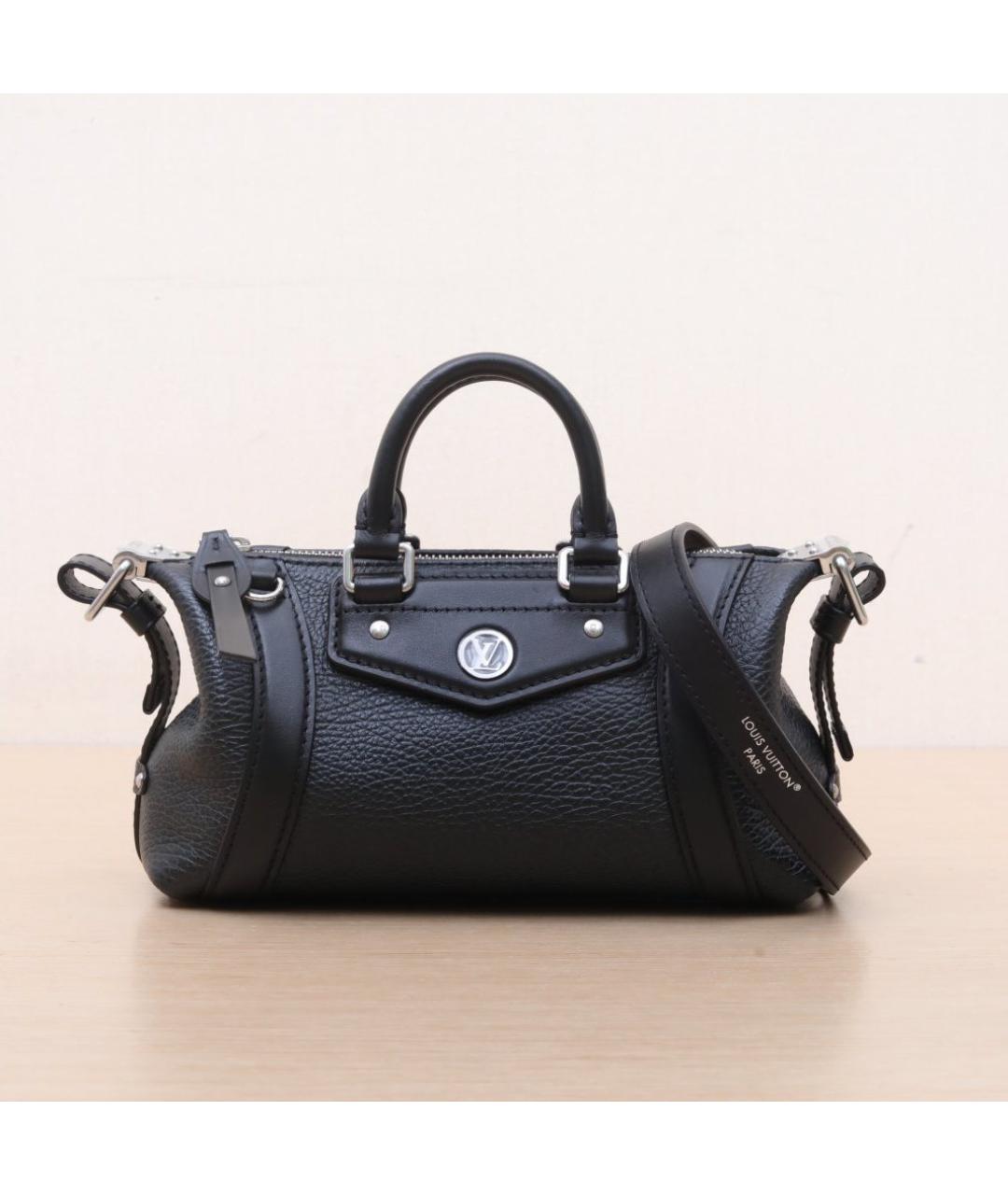 LOUIS VUITTON Черная кожаная сумка через плечо, фото 3