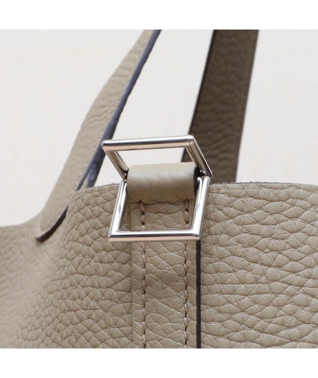 HERMES Коричневая кожаная сумка тоут, фото 8