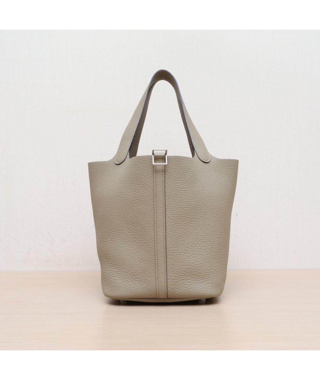 HERMES Коричневая кожаная сумка тоут, фото 3